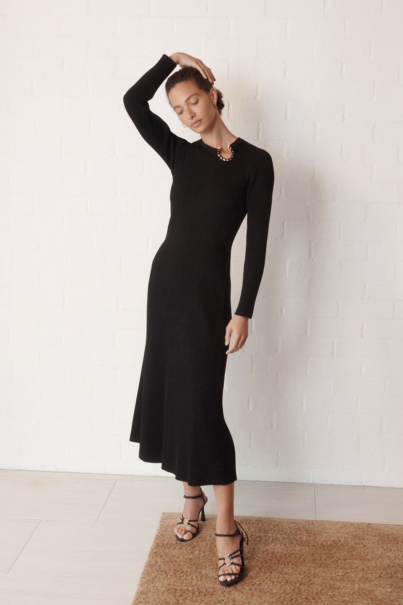 black knit dress